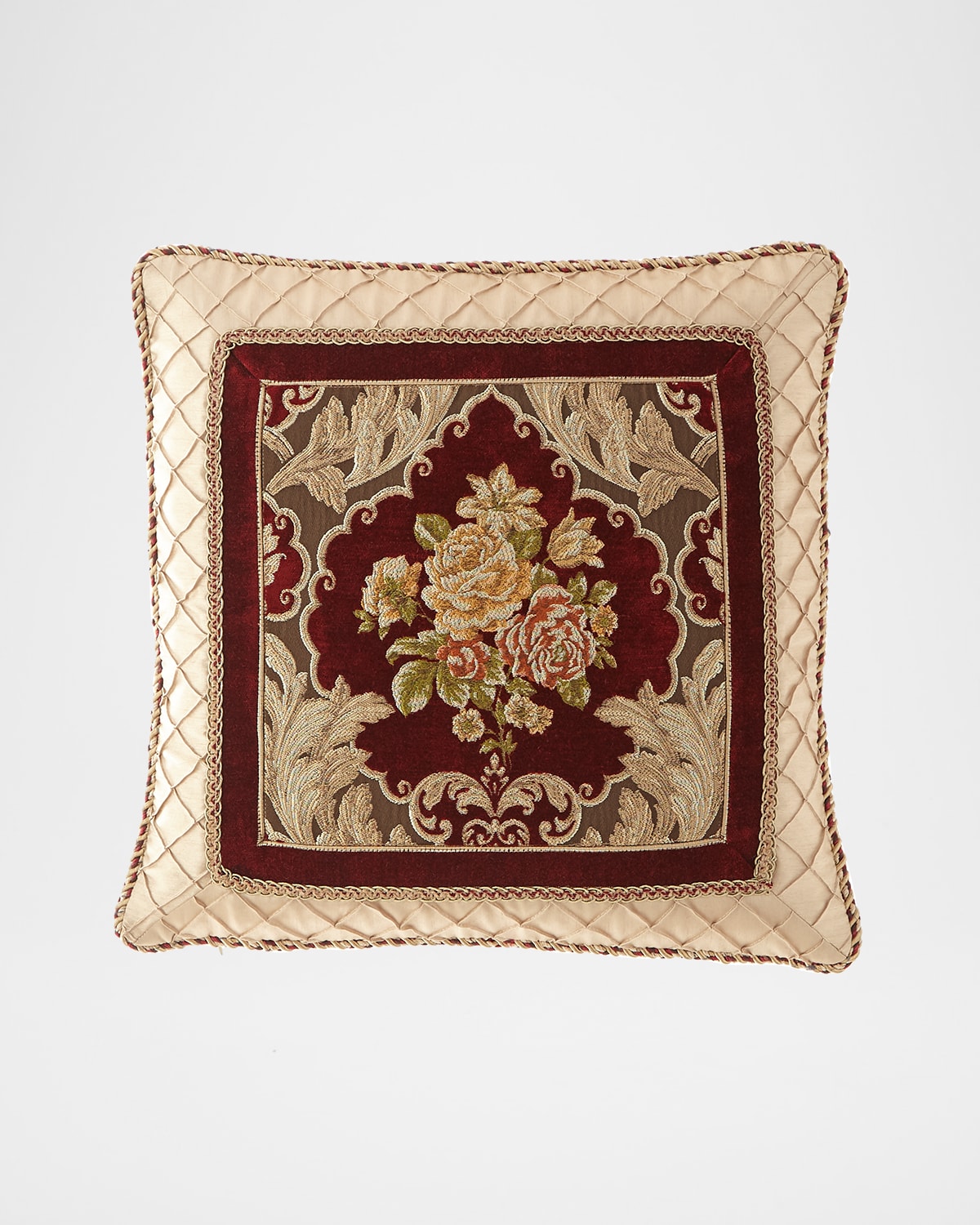 Shop Austin Horn Collection Alias Framed Pillow, 20"sq. In Burgundy