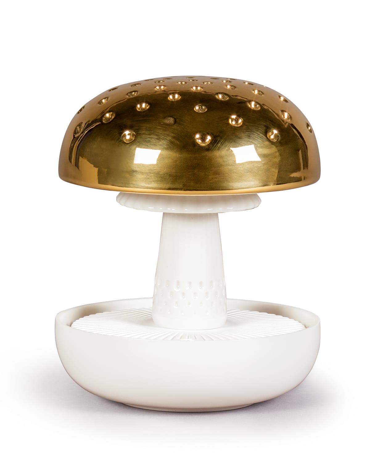 Lladrò Boletus 1 On The Prairie Diffuser In Gold And White