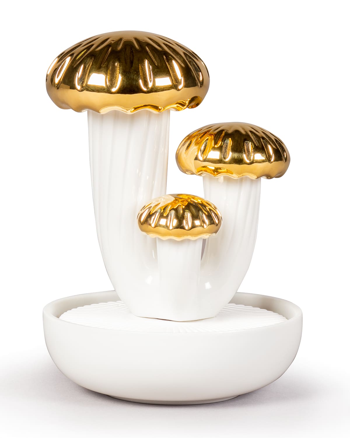 Lladrò Boletus 3 Gardens Of Valencia Diffuser In Gold And White