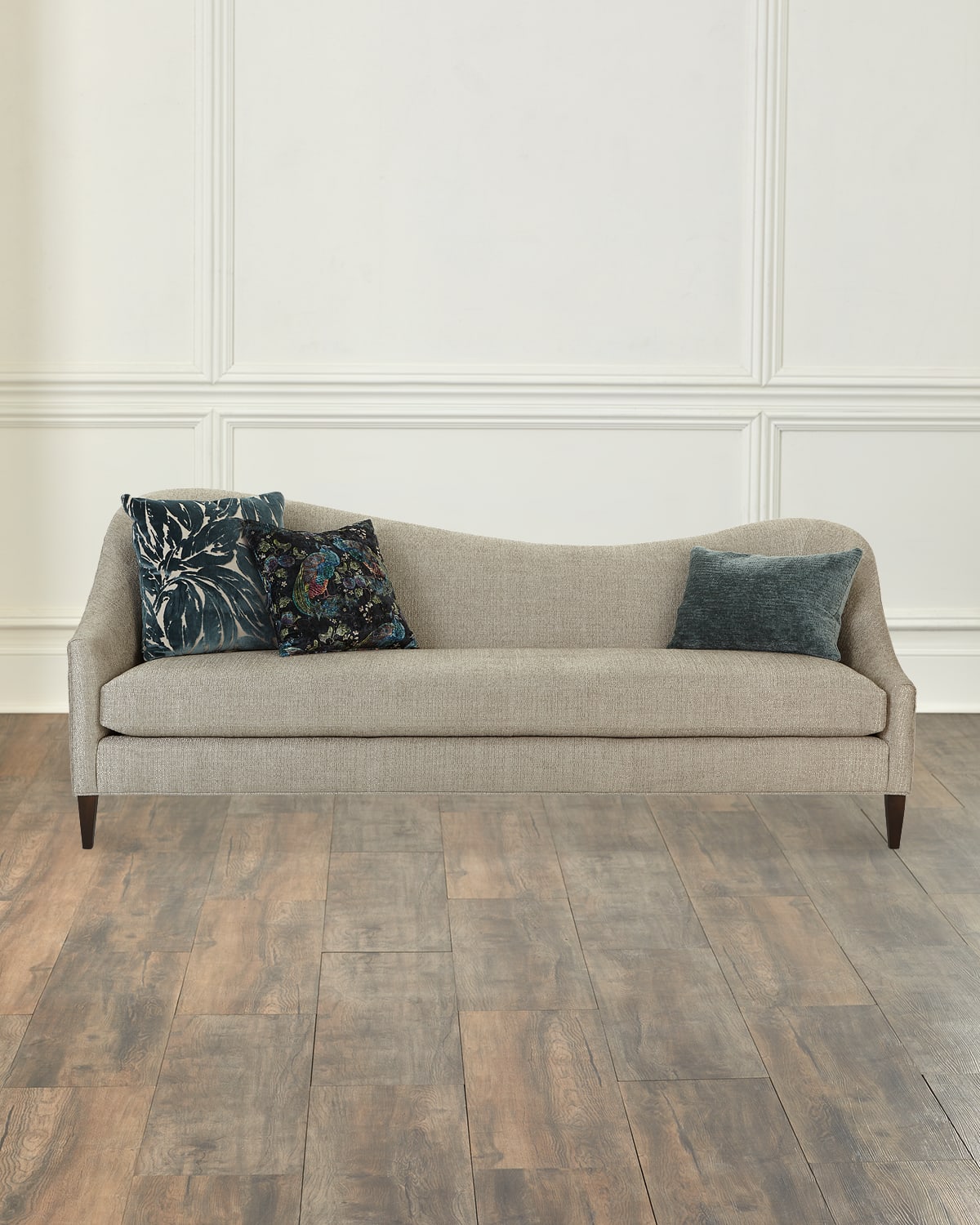 Massoud Raquel Left Facing Curved Sofa, 92" In Beige