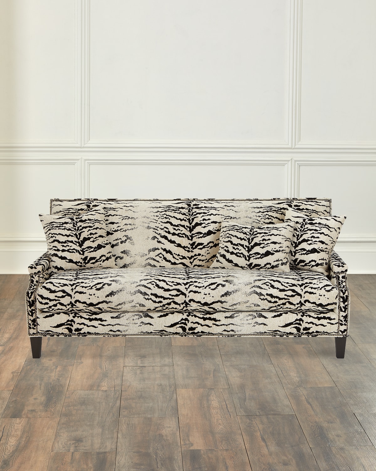 Massoud Emmanuelle Sofa, 82" In White/black