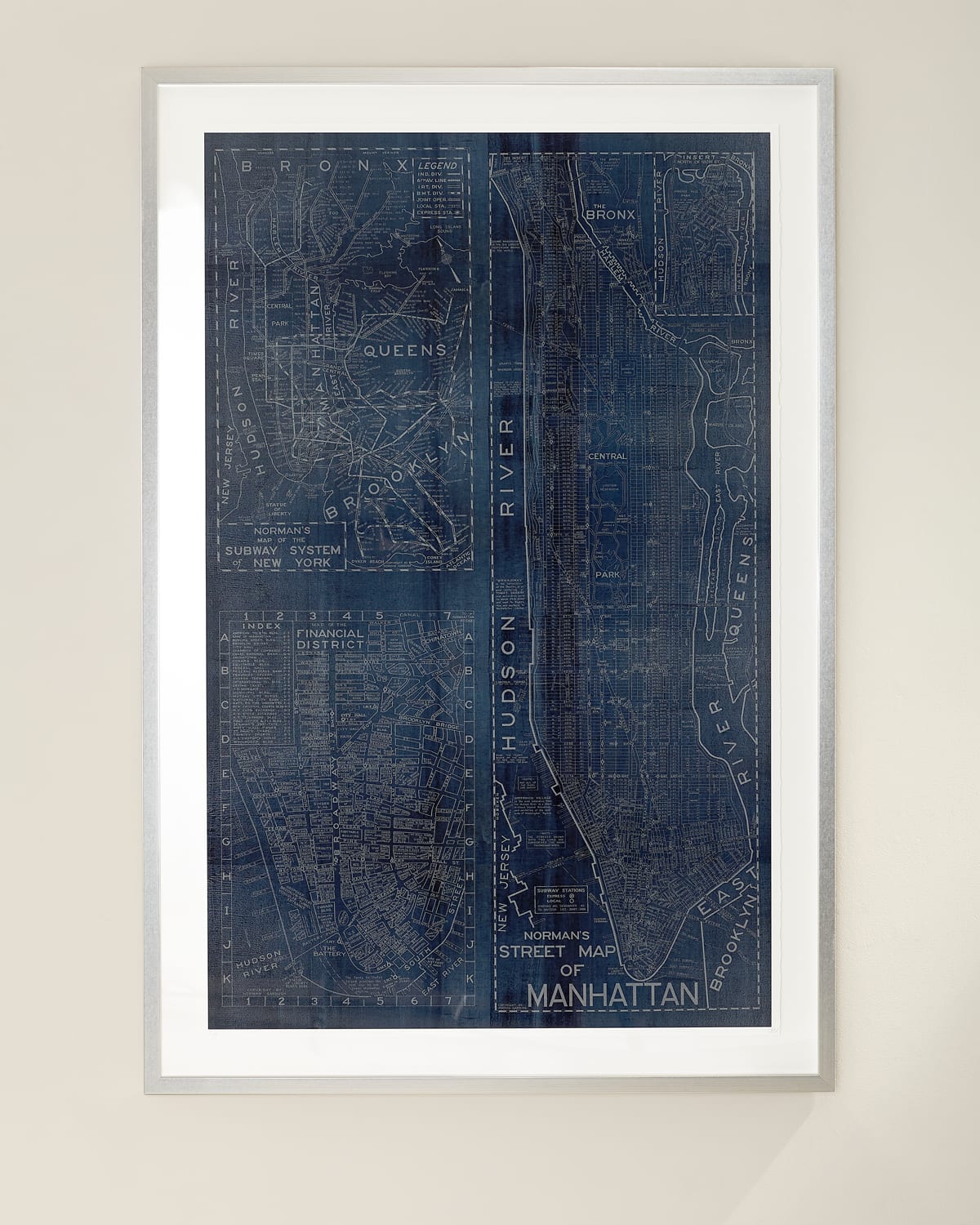 Manhattan Limited Edition [100x] Torn Paper In Silver Gallery Frame, Initialed And Numbered