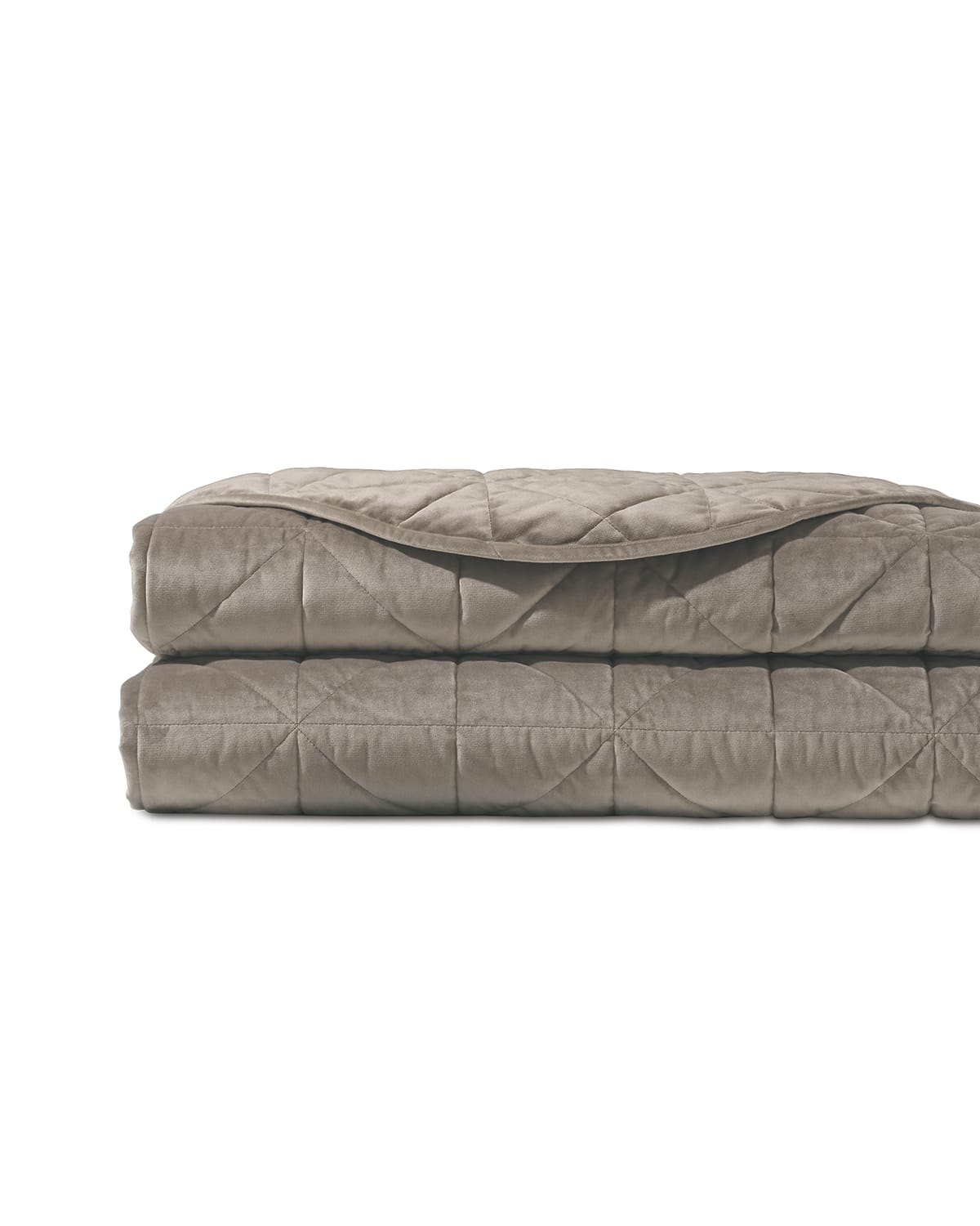 Eastern Accents Nova Queen Quilted Velvet Coverlet In Beige