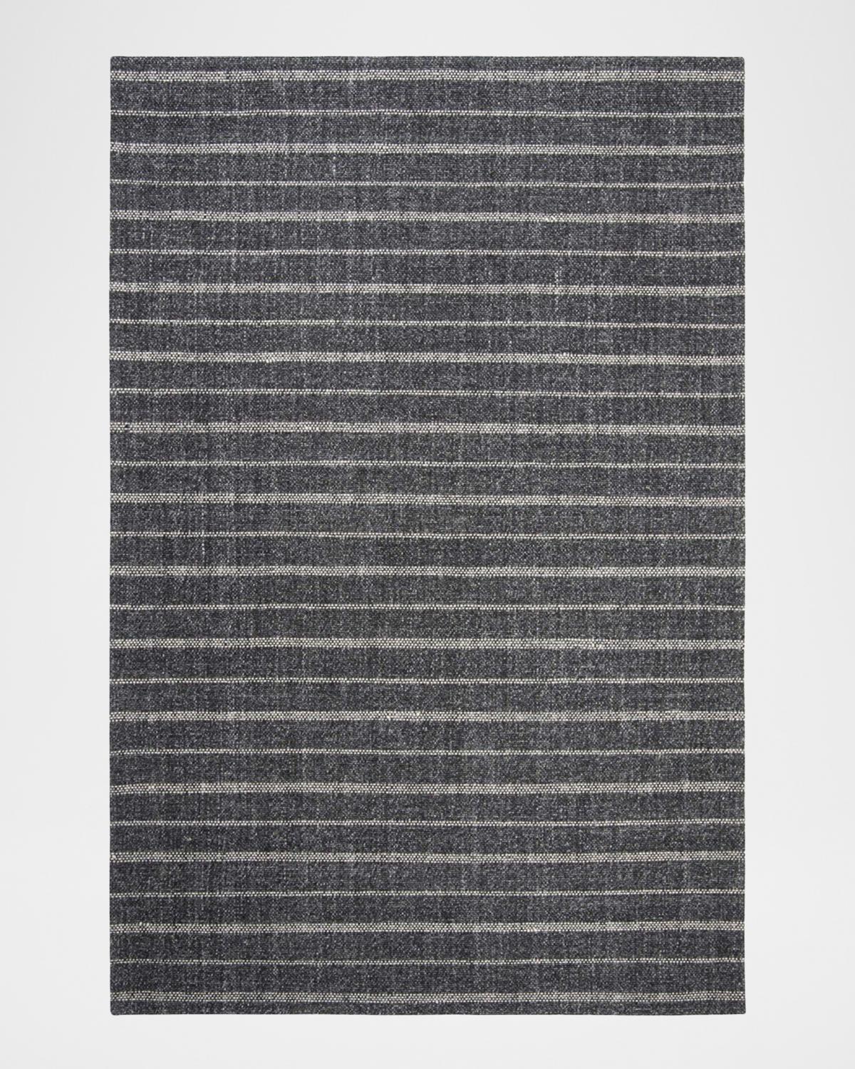 Ralph Lauren Miles Charcoal Stripe Flat Weave Rug, 8' X 10' In Gray