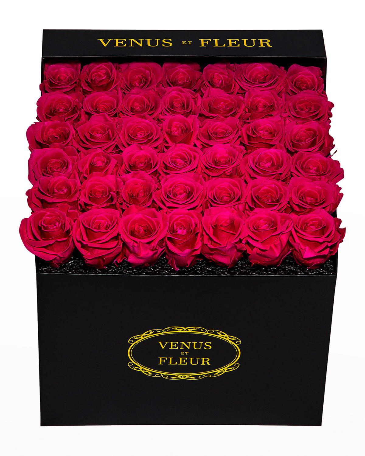 Shop Venus Et Fleur Classic Large Square Rose Box In Hot Pink