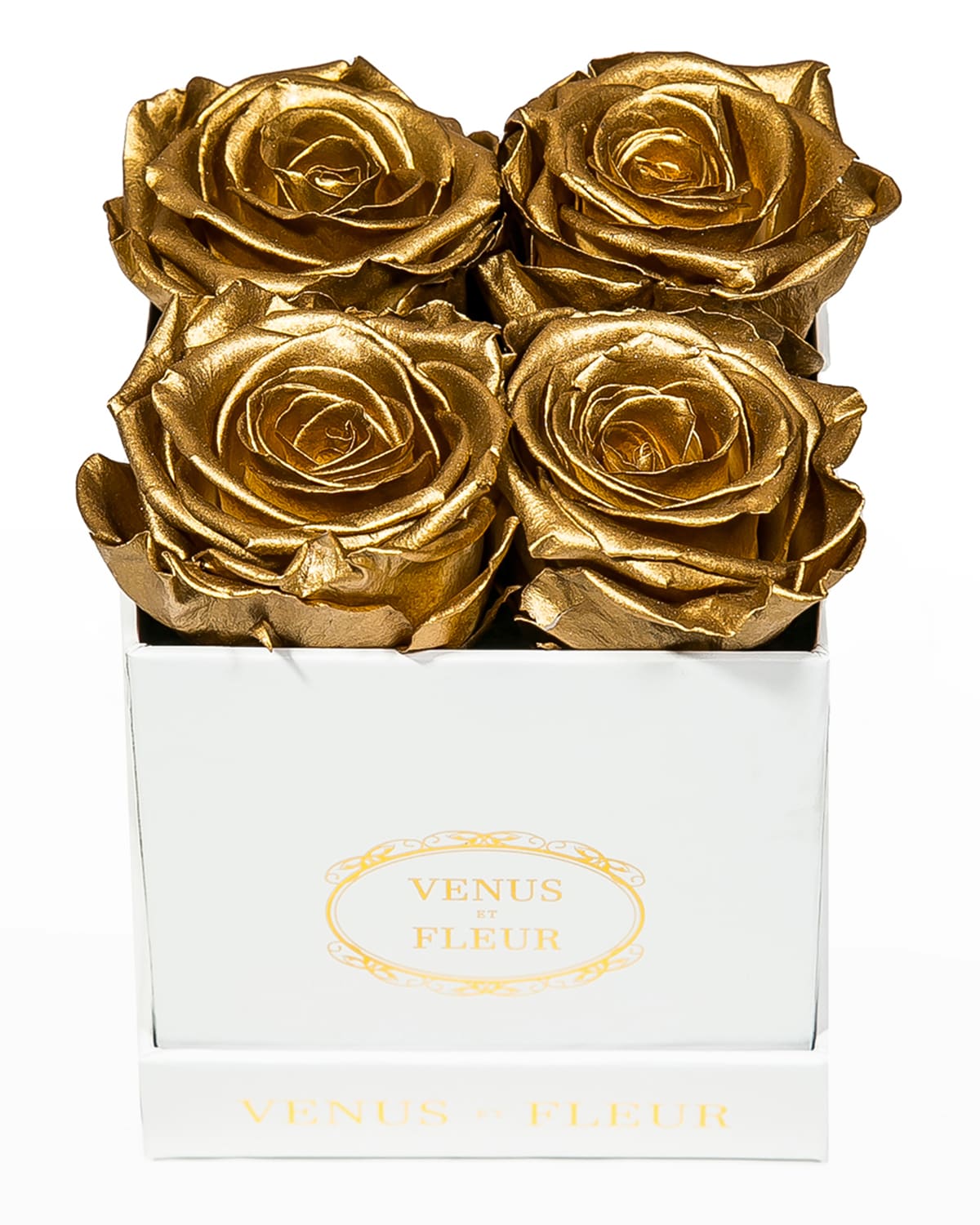 Shop Venus Et Fleur Classic Petite Square Rose Box In Gold