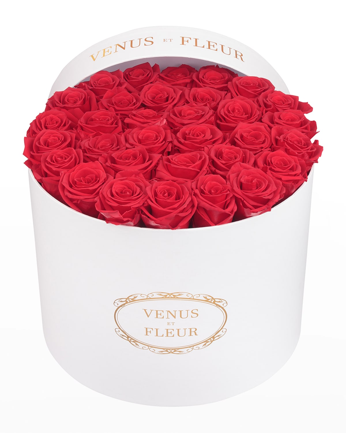 Shop Venus Et Fleur Classic Large Round Rose Box In Red