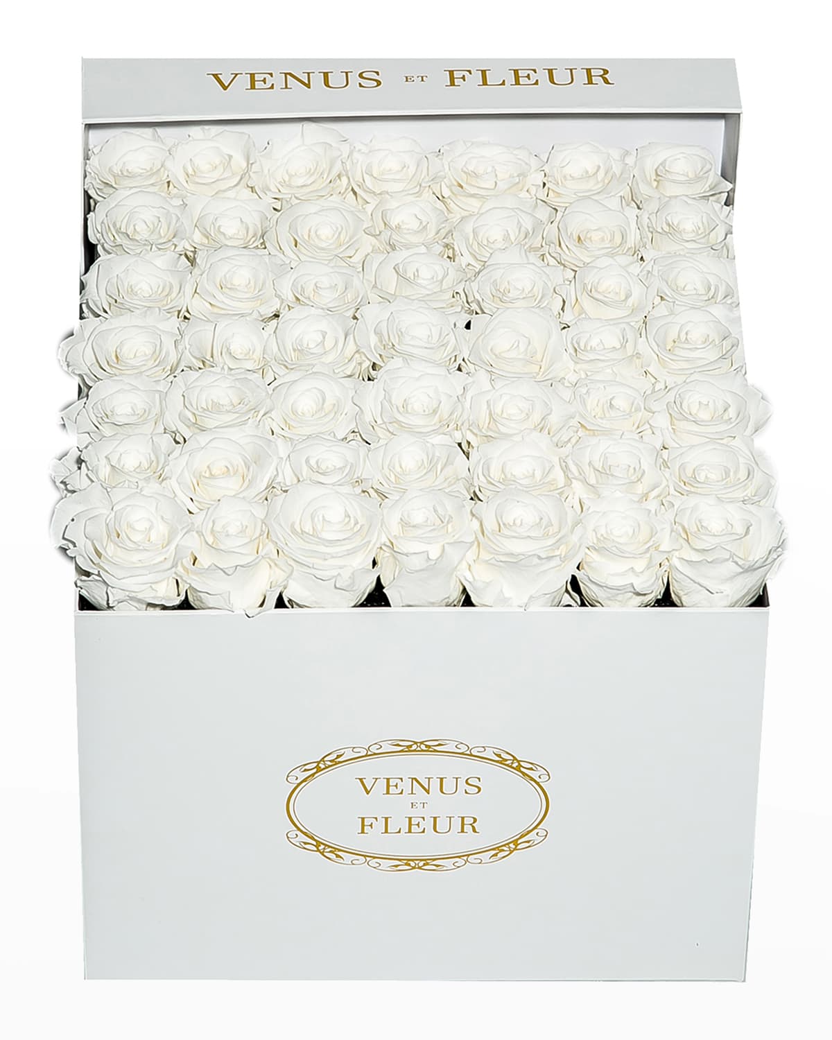 Venus Et Fleur Classic Large Square Rose Box In White