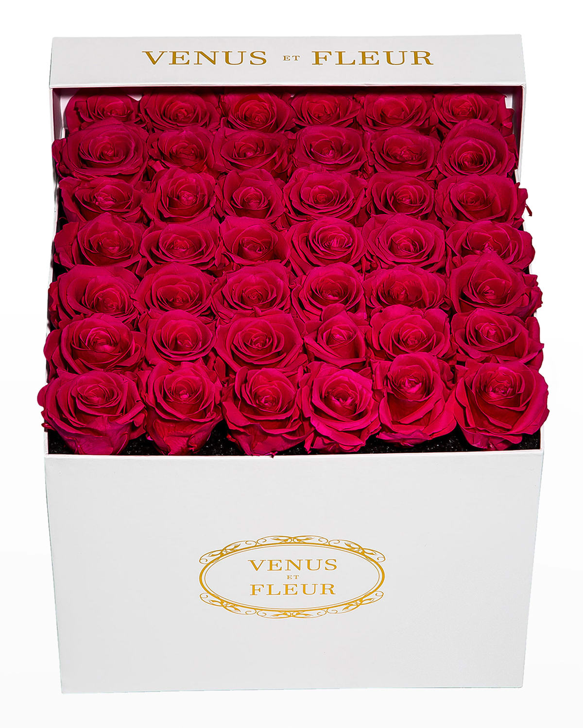 Shop Venus Et Fleur Classic Large Square Rose Box In Hot Pink
