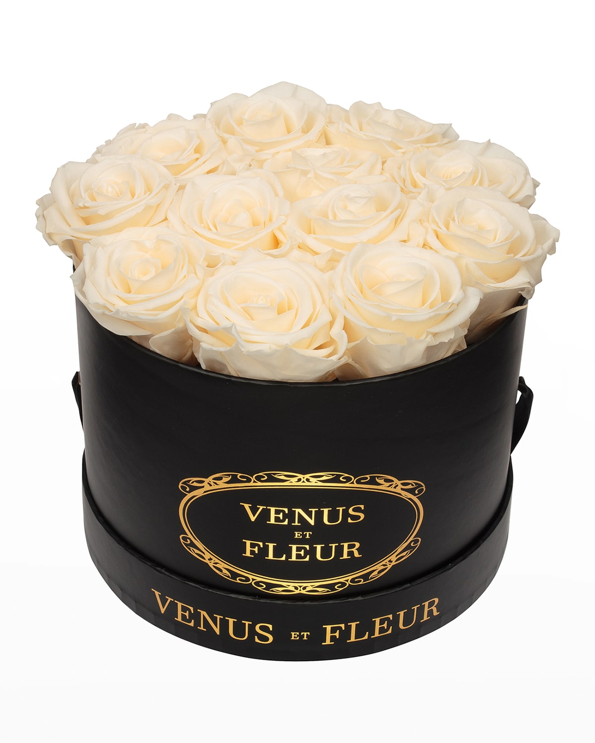 Venus Et Fleur Classic Small Round Rose Box In Pearl
