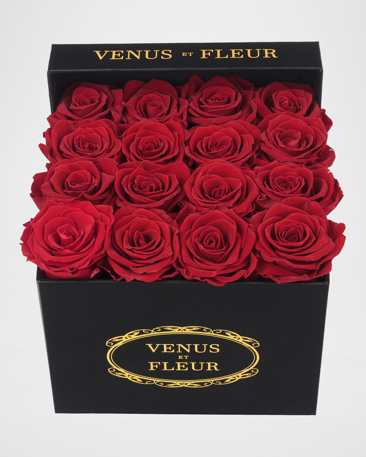 Venus Et Fleur Classic Small Square Rose Box In Red