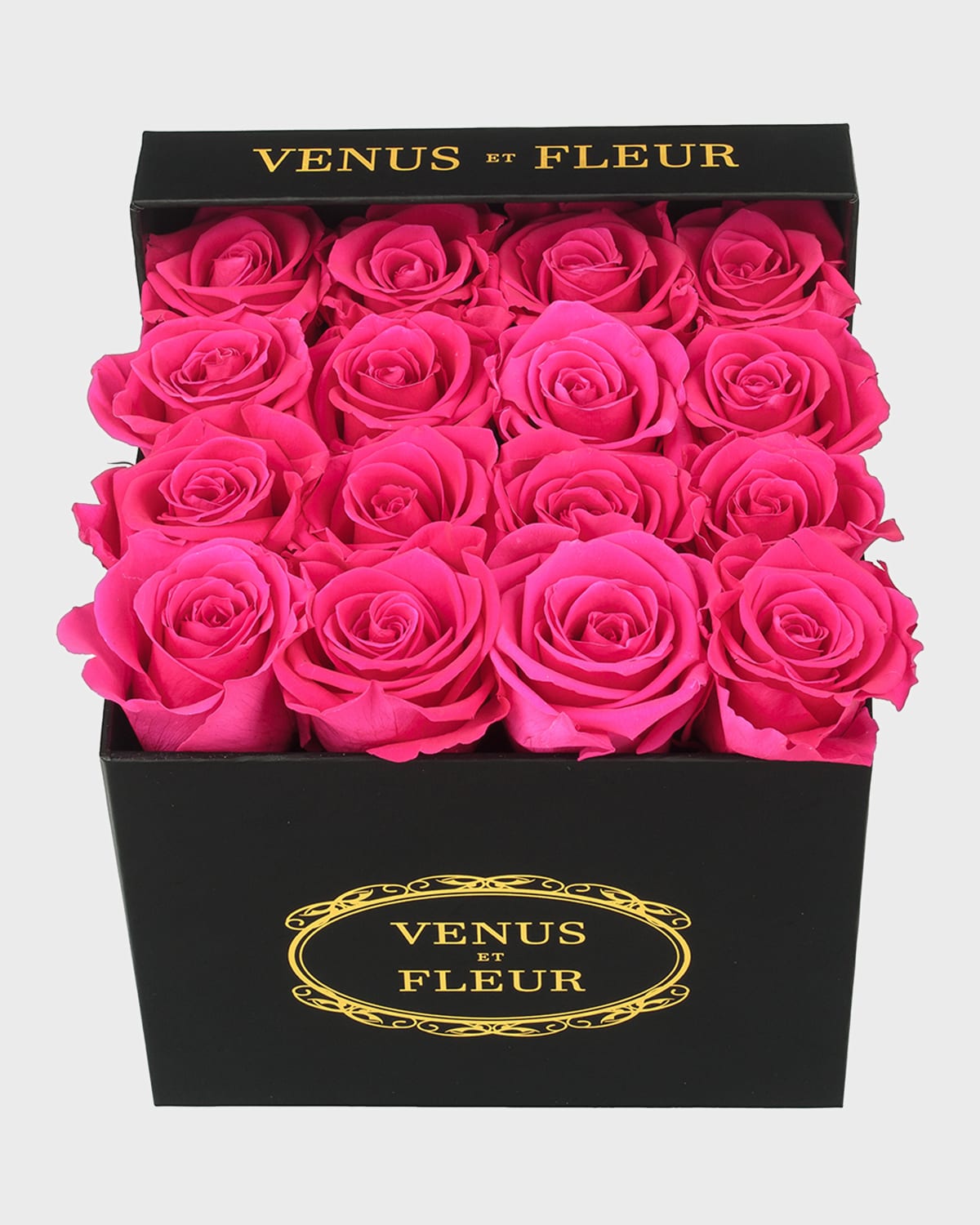 Shop Venus Et Fleur Classic Small Square Rose Box In Hot Pink
