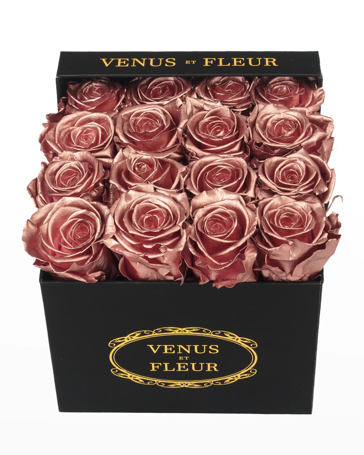 Shop Venus Et Fleur Classic Small Square Rose Box In Rose Gold