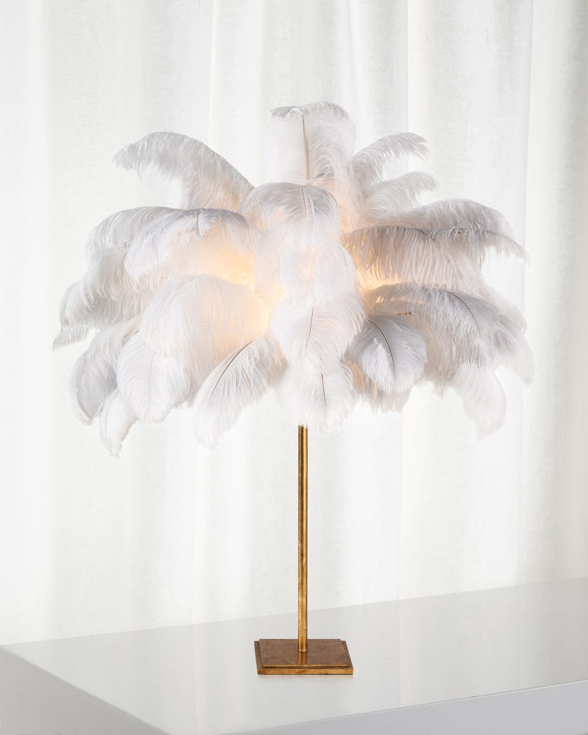 Shop Regina Andrew Josephine Feather Table Lamp In White 1