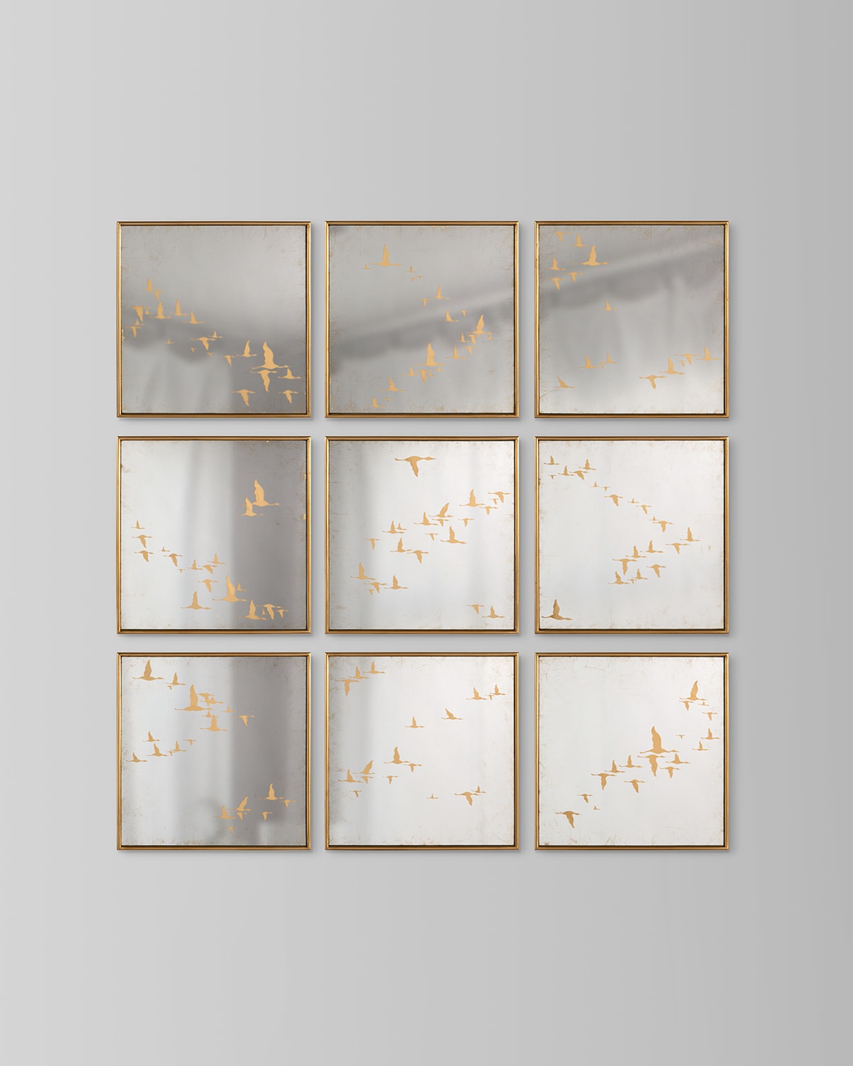 John-richard Collection Migration Mirrors, Set Of 9 In Gold