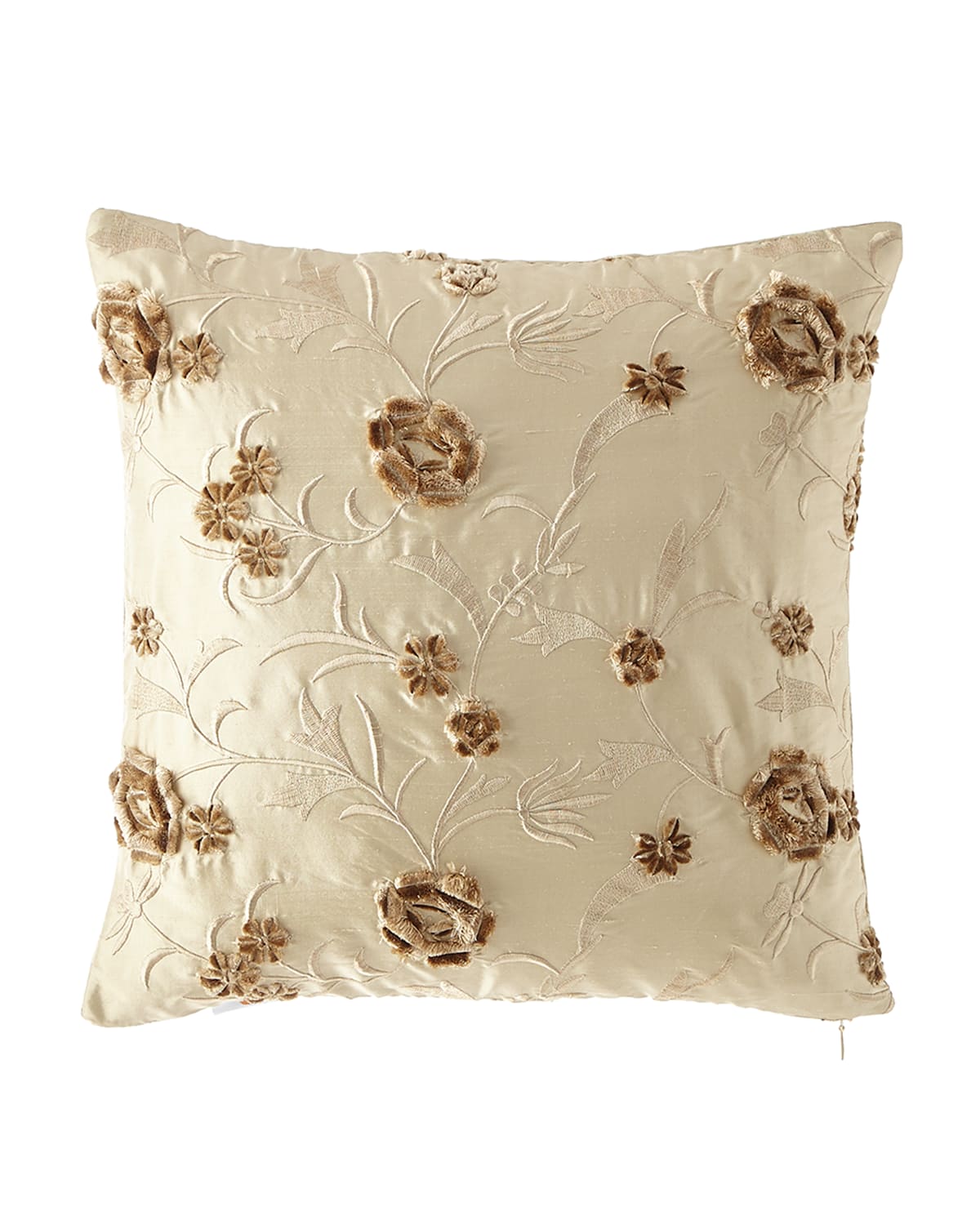 Shop Austin Horn Collection Everleigh Silk Pillow In Taupe
