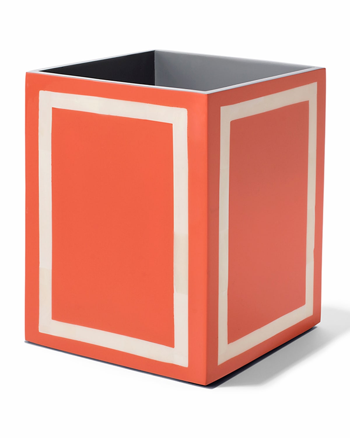 Shop Ladorada Coral & Bone Wastebasket In Coral And Bone