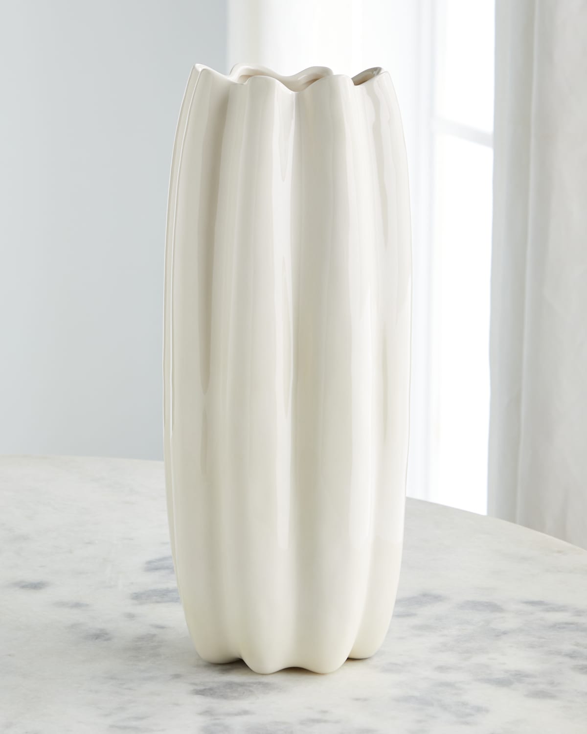 Shop Aerin Mirabelle Tall Vase In Cream