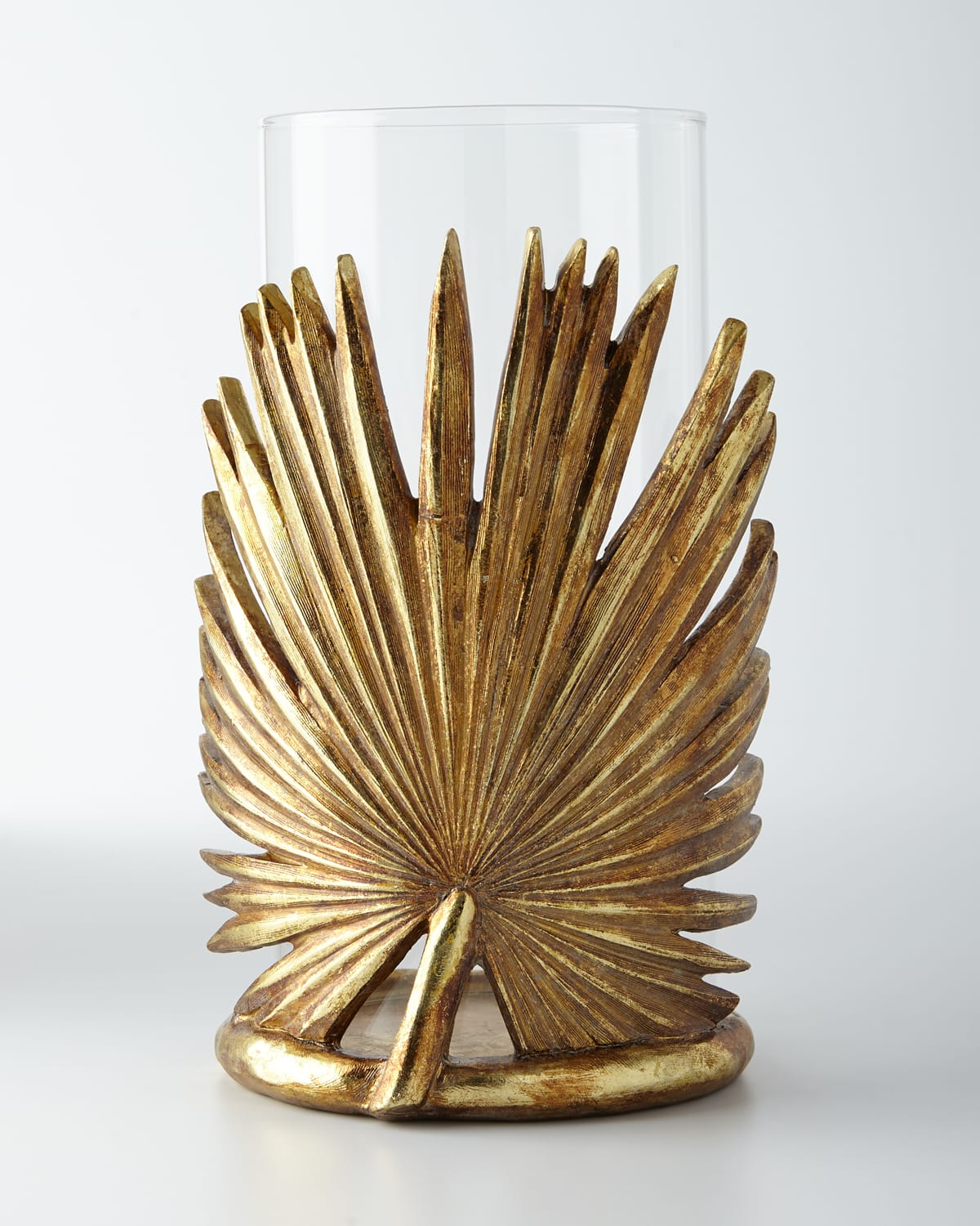 Jamie Young Palm Leaf Candleholder In Gold