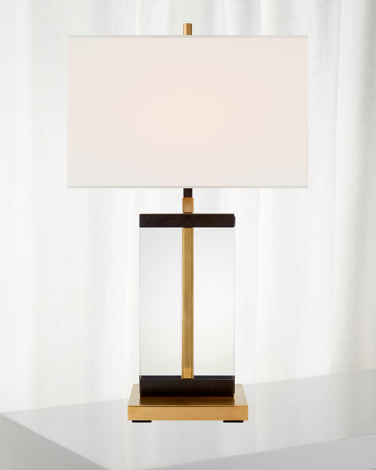 Shop Visual Comfort Signature Porto Medium Table Lamp By Thomas O'brien In Antq Brass