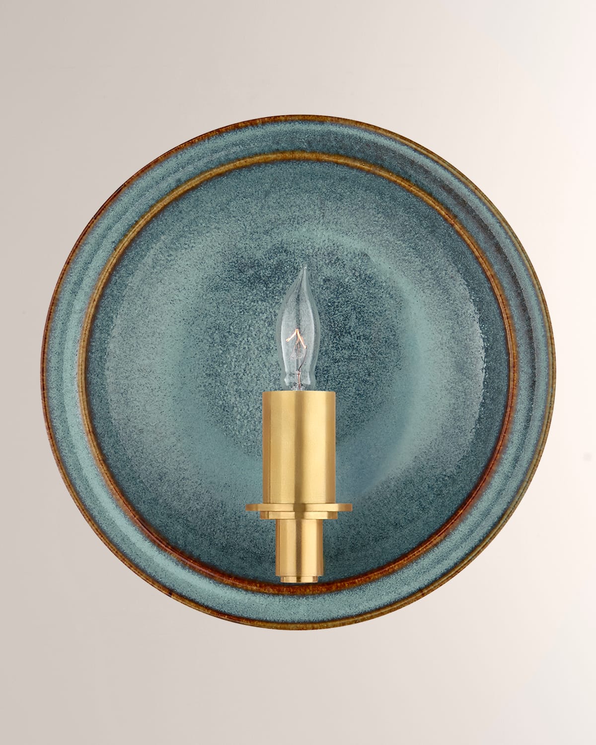 Visual Comfort Signature Leeds Small Round Sconce By Christopher Spitzmiller In Oslo Blue