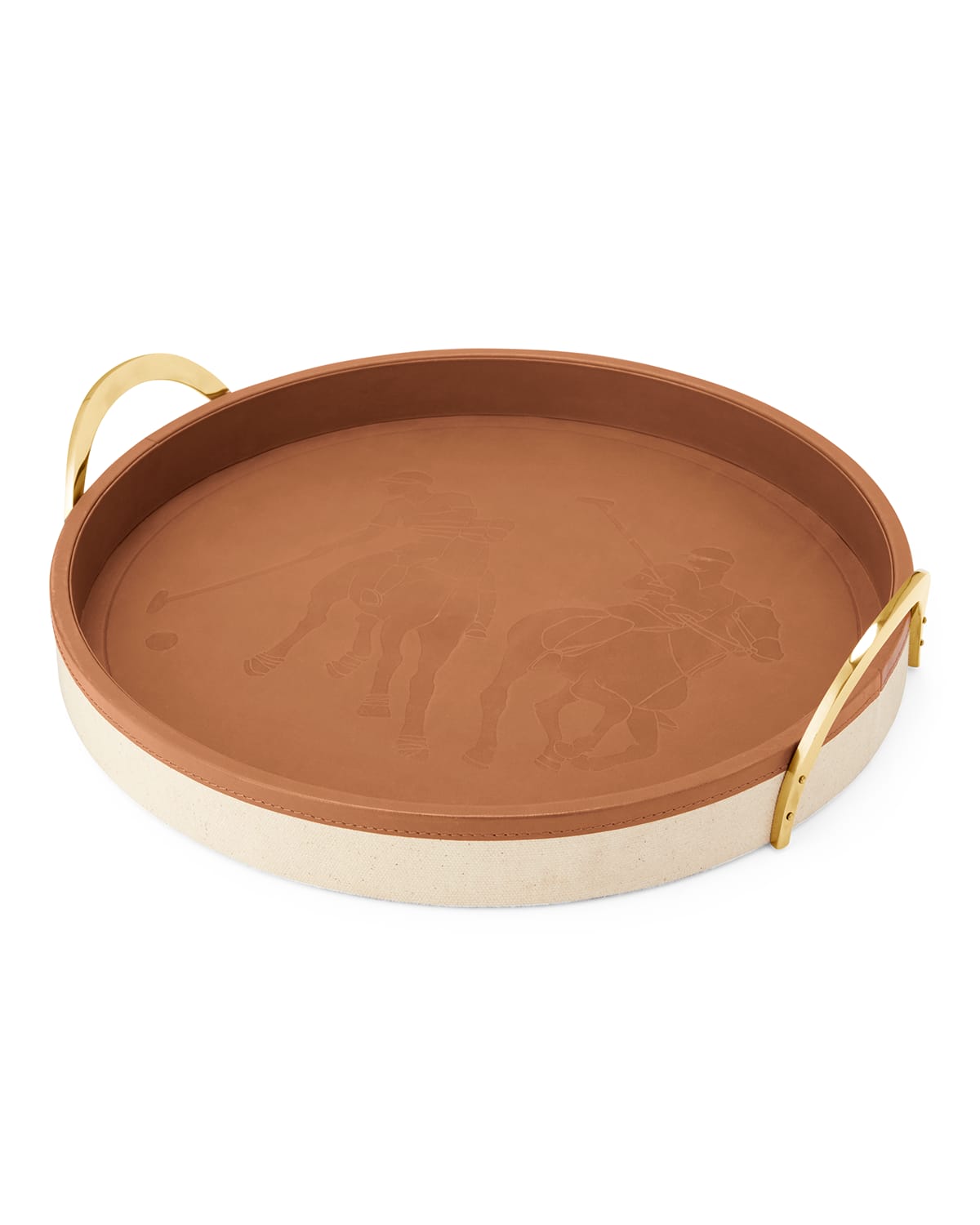 Polo Ralph Lauren Neutral Garrett Leather Tray In Saddle Leather