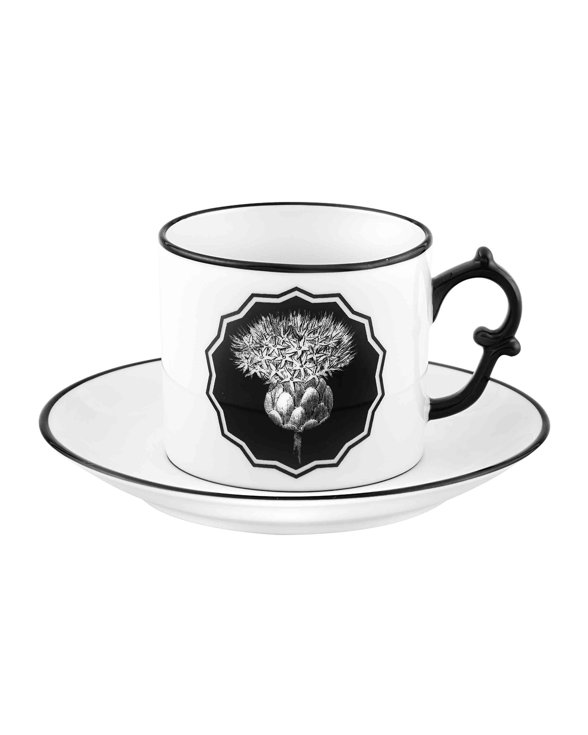 Christian Lacroix Herbariae Teacups & Saucers, Set Of 2 In White