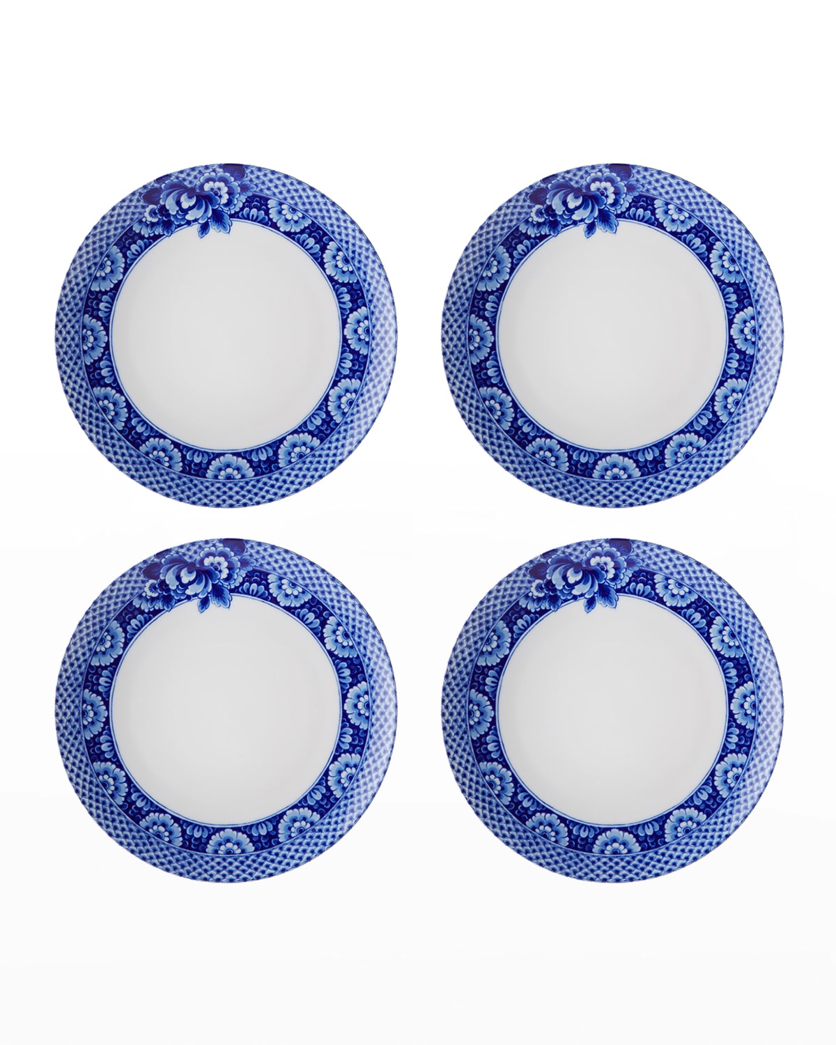 Vista Alegre Blue Ming Dinner Plates, Set Of Four In Blue