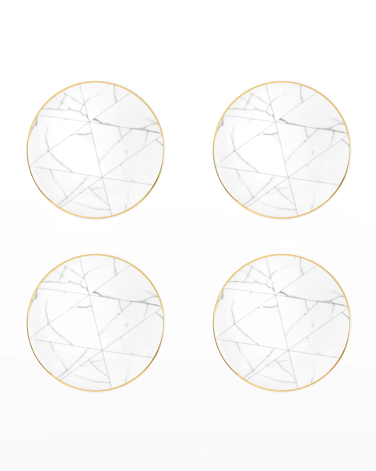 Vista Alegre Carrara Bread And Butter Plates, Set Of 4 In Black