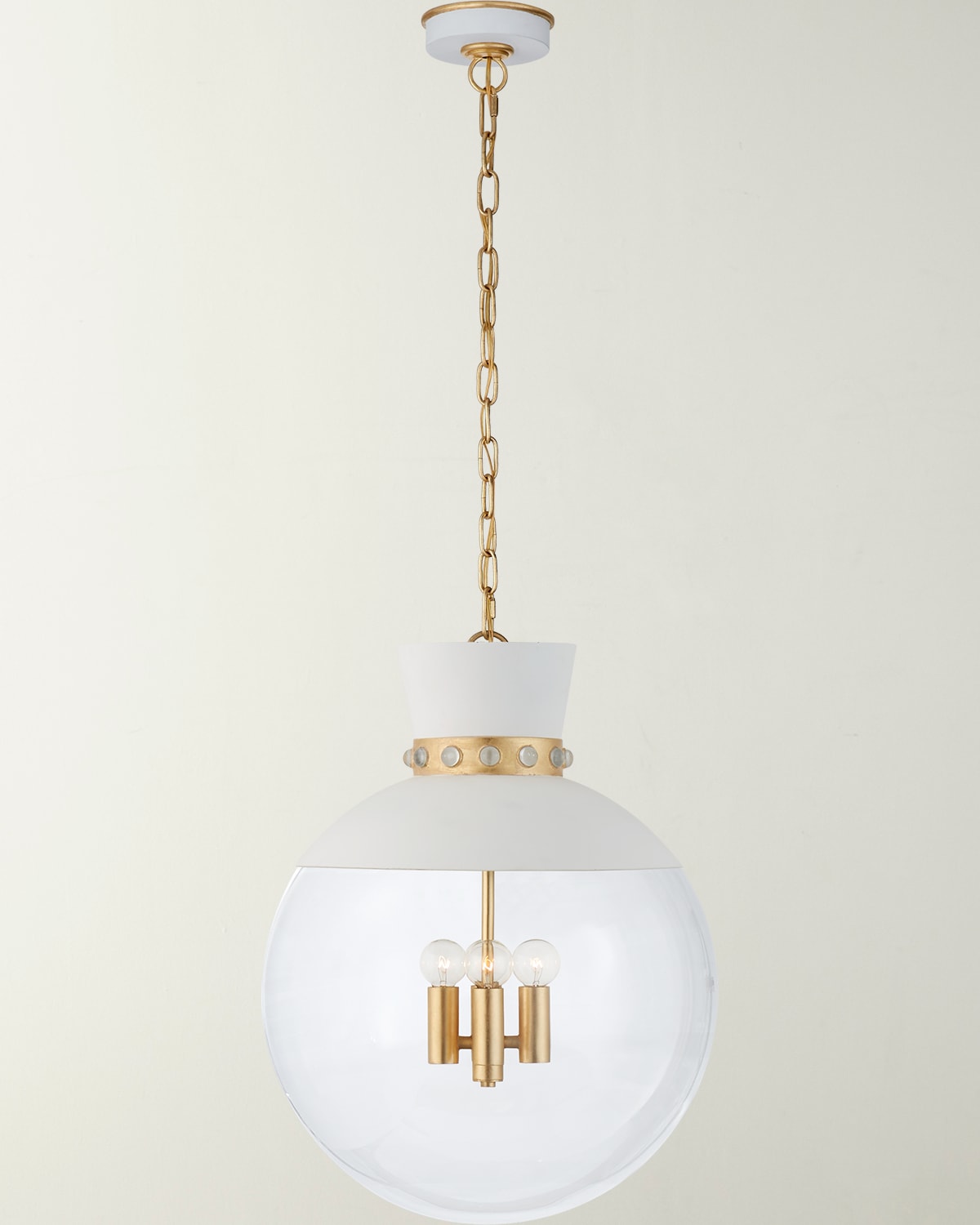 Shop Visual Comfort Signature Lucia Large Pendant By Julie Neill In White And Gild