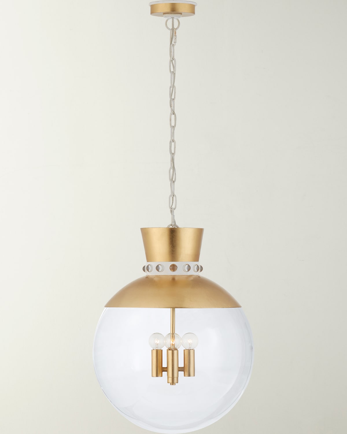 Shop Visual Comfort Signature Lucia Large Pendant By Julie Neill In Gild And White