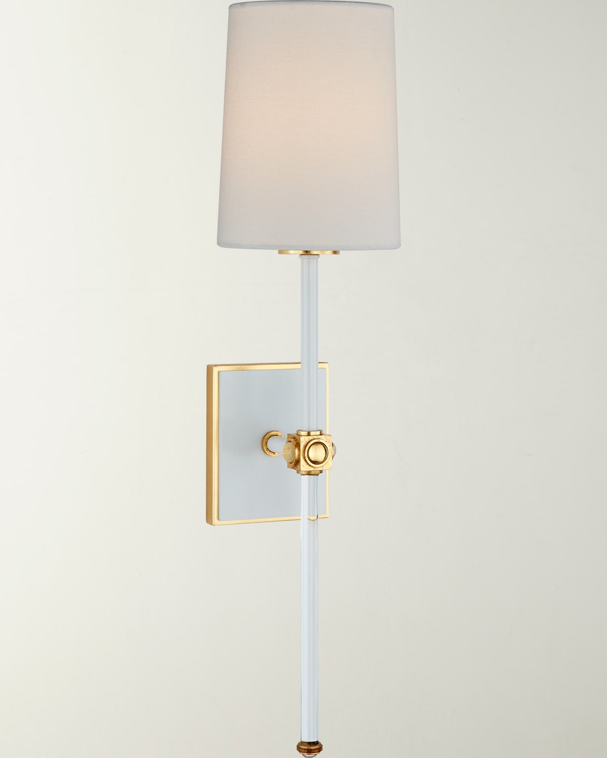 Visual Comfort Signature Lucia Medium Tail Sconce By Julie Neill In White And Crystal