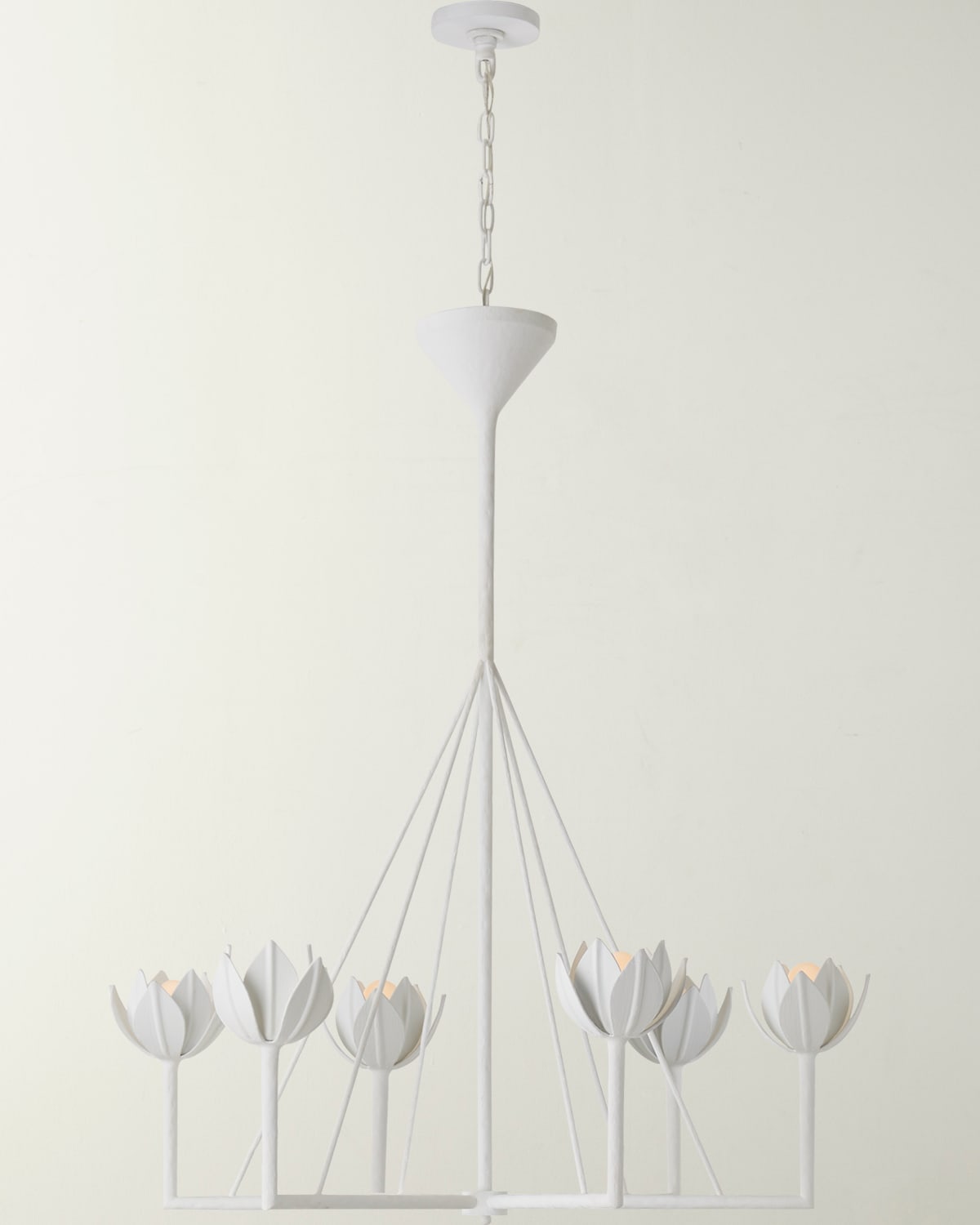 Visual Comfort Signature Alberto Large Single Tier Chandelier By Julie Neill In Plaster White