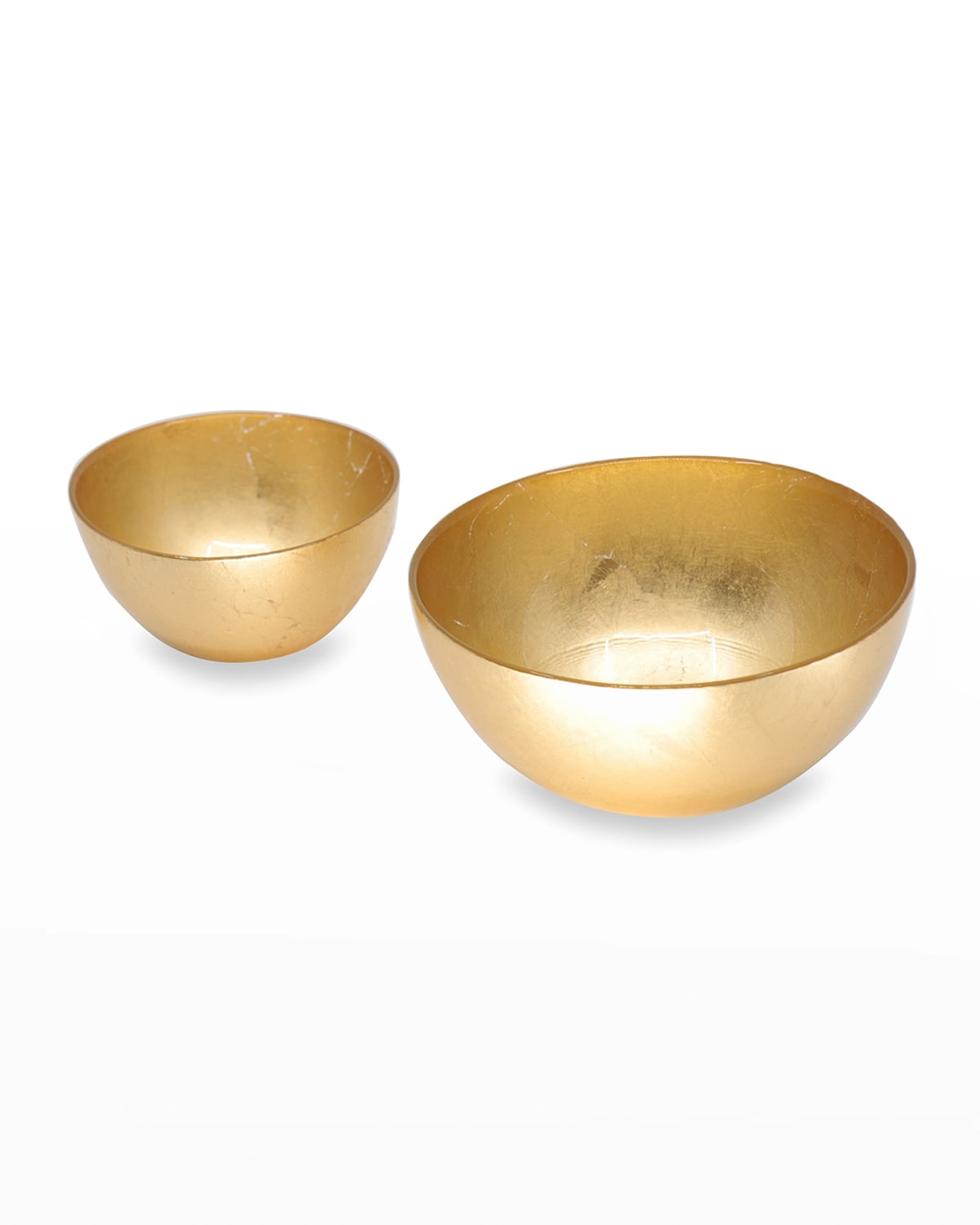 Shop Beatriz Ball New Orleans Glass Round Bowls, Set Of 2 In Gold