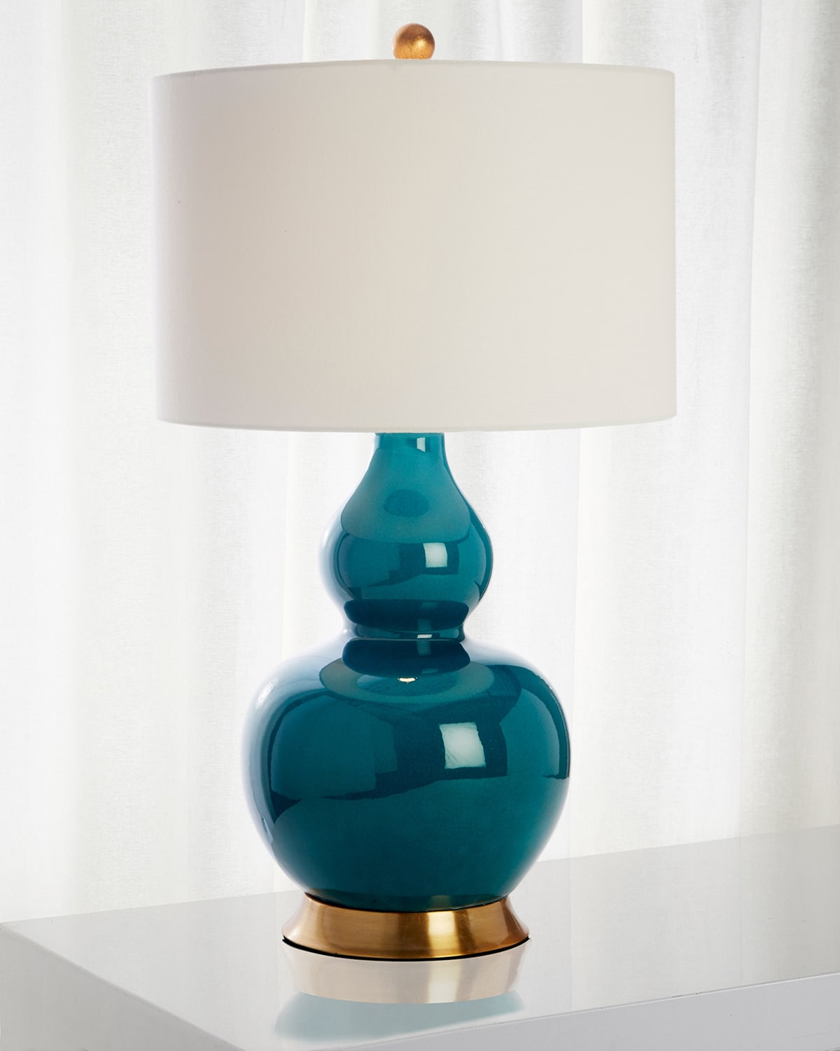 Old World Design Emerald Green Lamp In Green