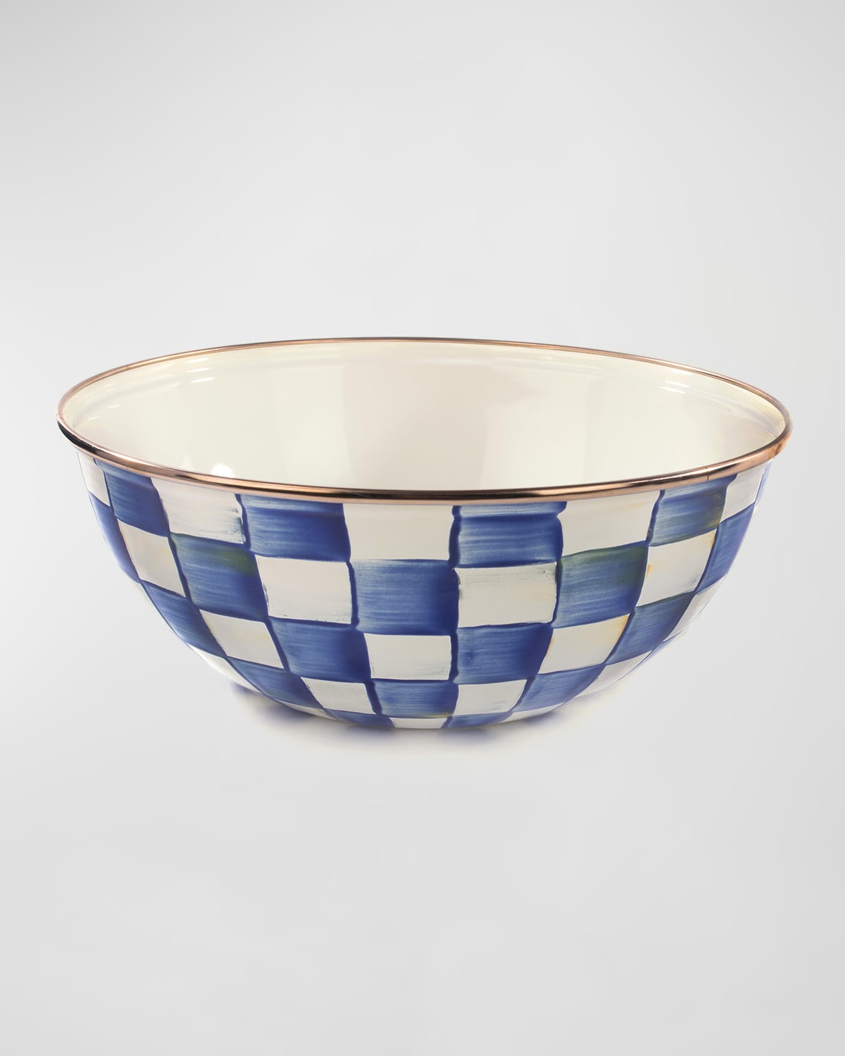 Mackenzie-childs Royal Check Everyday Extra Large Bowl In Blue/white