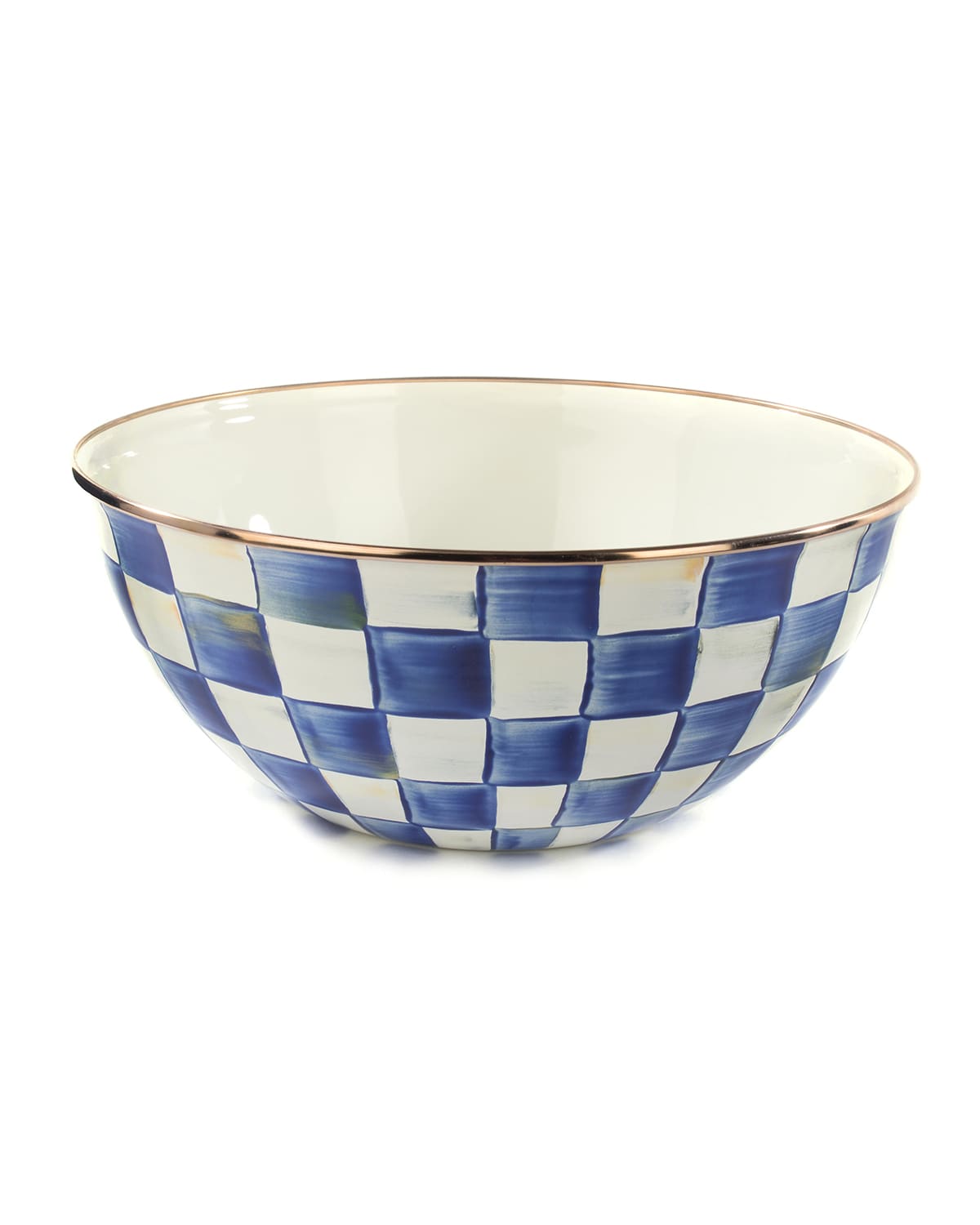 Mackenzie-childs Royal Check Everyday Extra Large Bowl In Blue/white