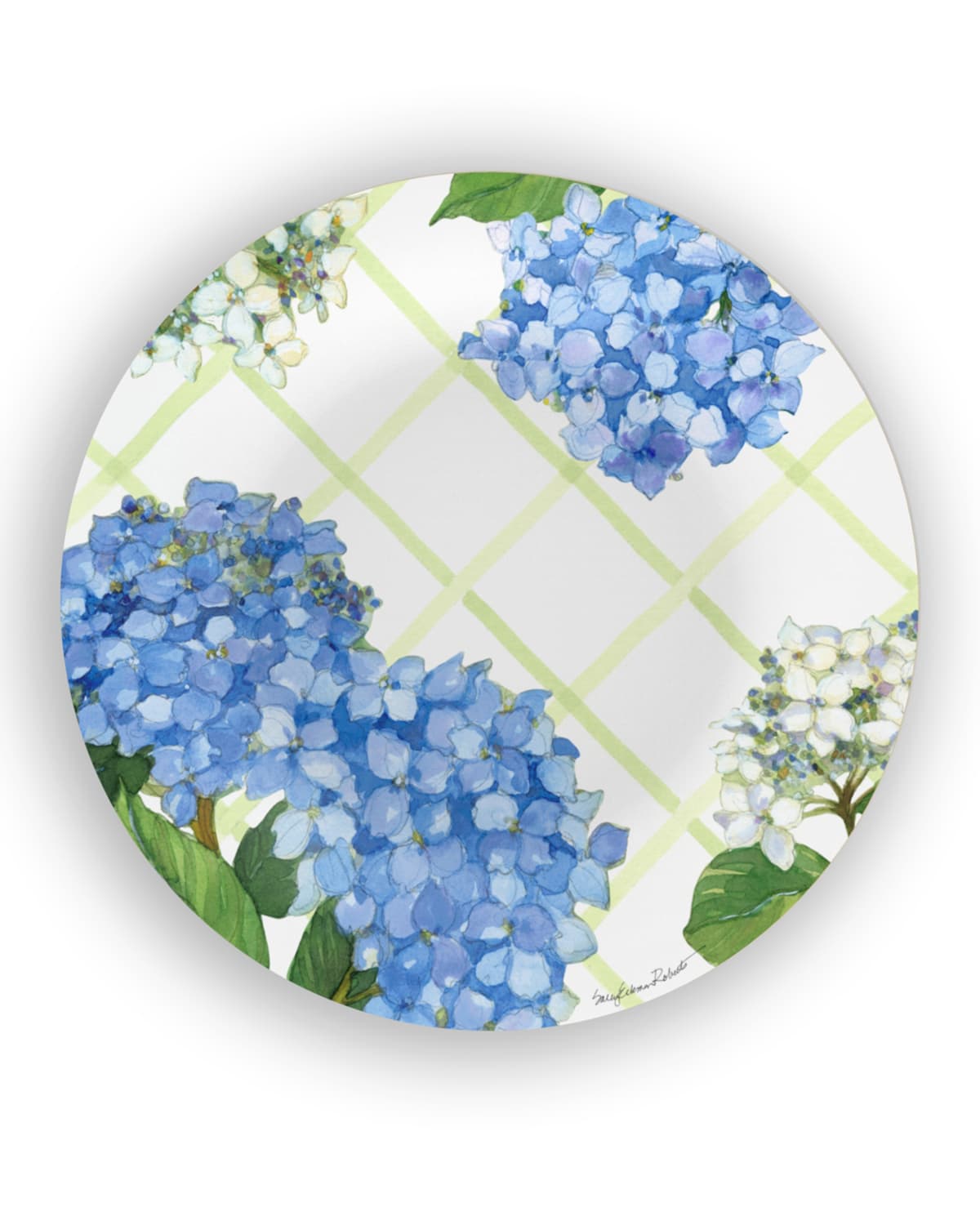 Shop Bamboo Table Hydrangea Lattice Shatter-resistant Bamboo Dinner Plates, Set Of 4 In Blue