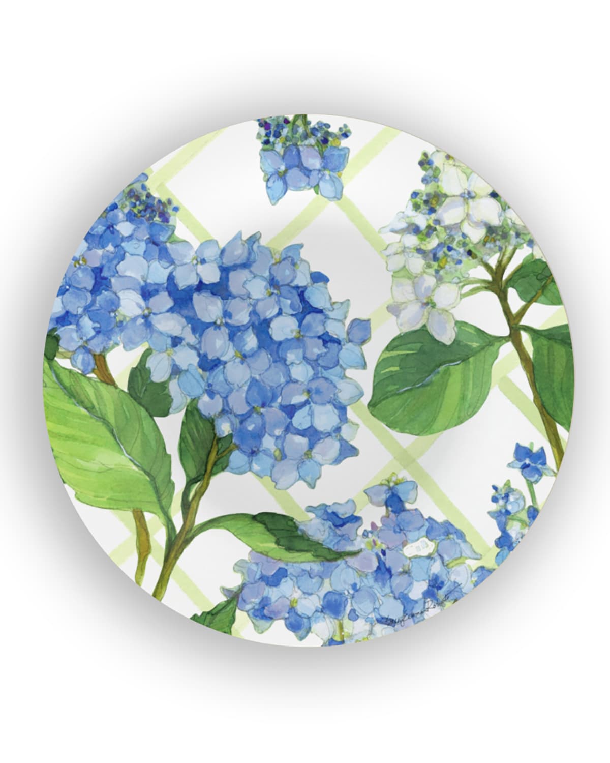 Shop Bamboo Table Hydrangea Lattice Shatter-resistant Bamboo Salad Plates, Set Of 4 In Blue