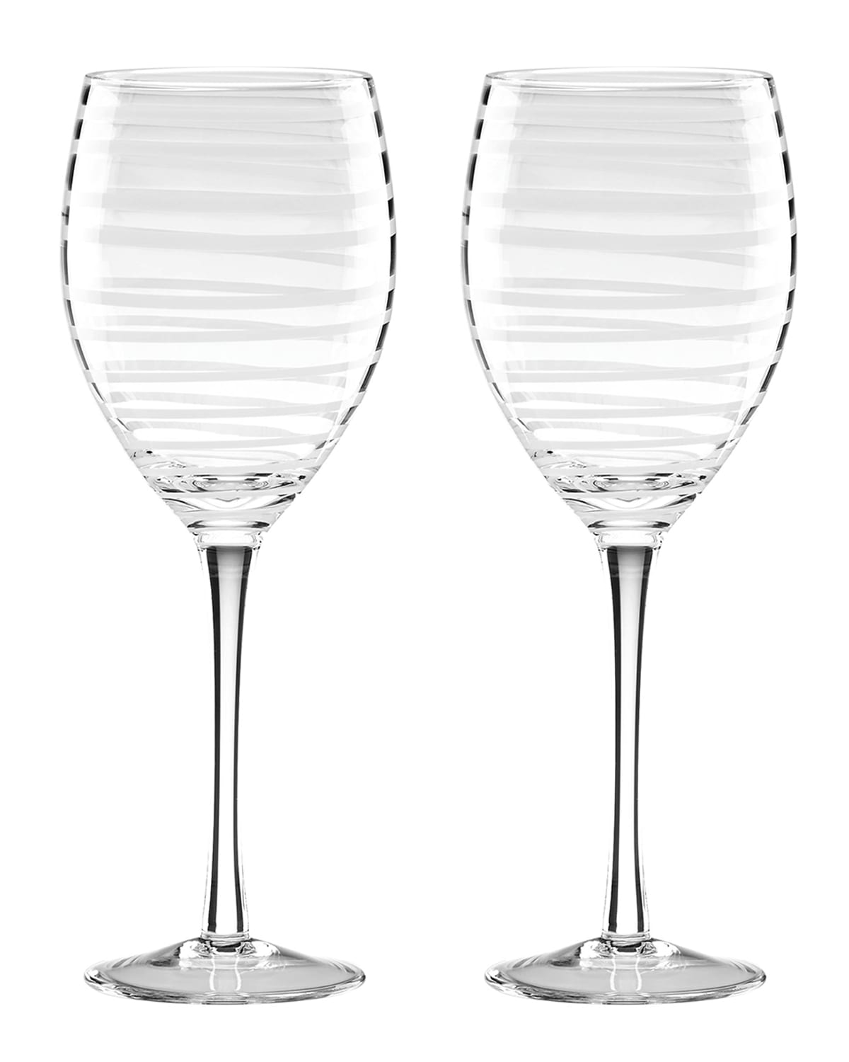 Shop Kate Spade Charlotte St Stemmed Wine Glasses In Grey