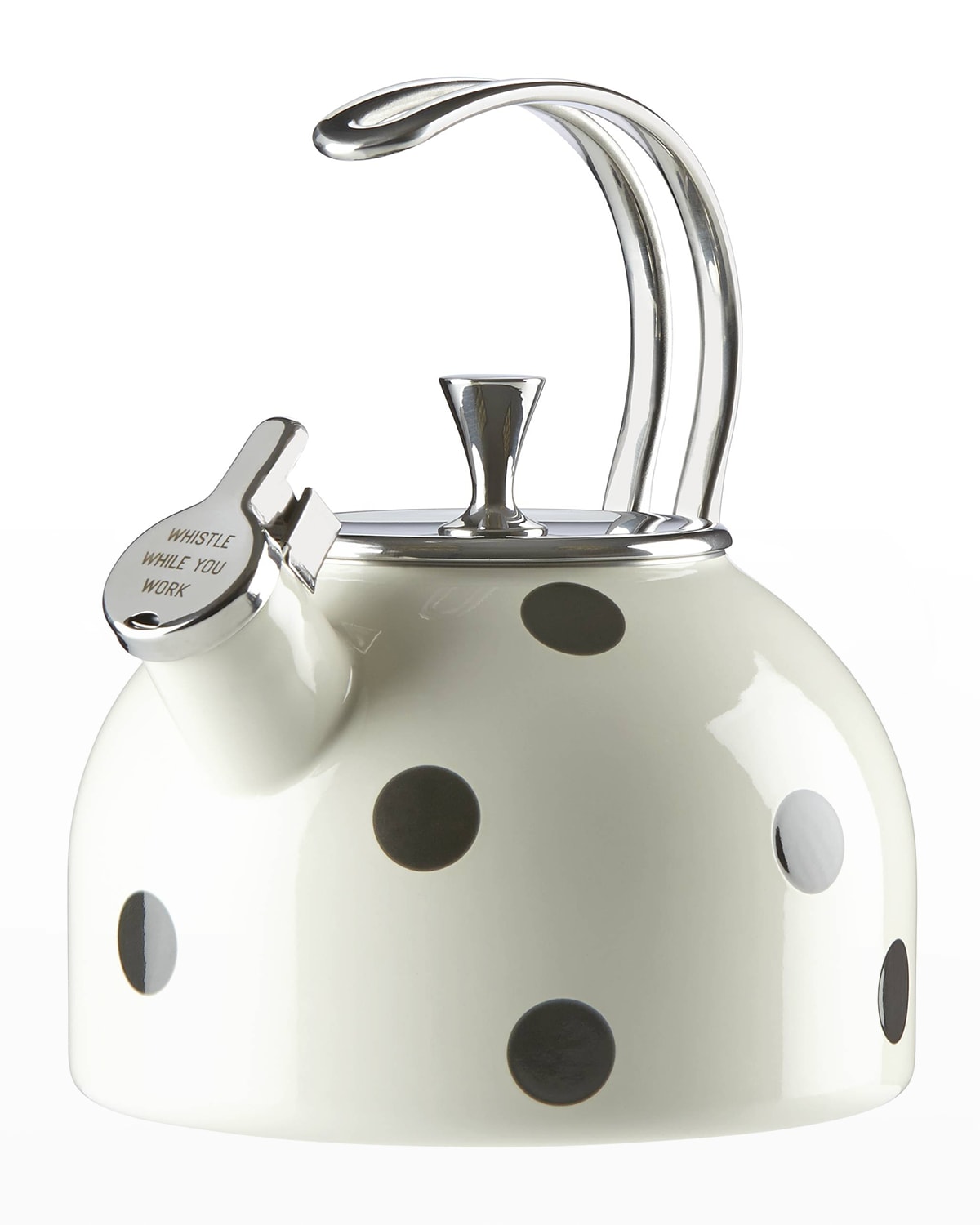 Kate Spade Whistle While You Work Enamel Teakettle In Scatter Dot