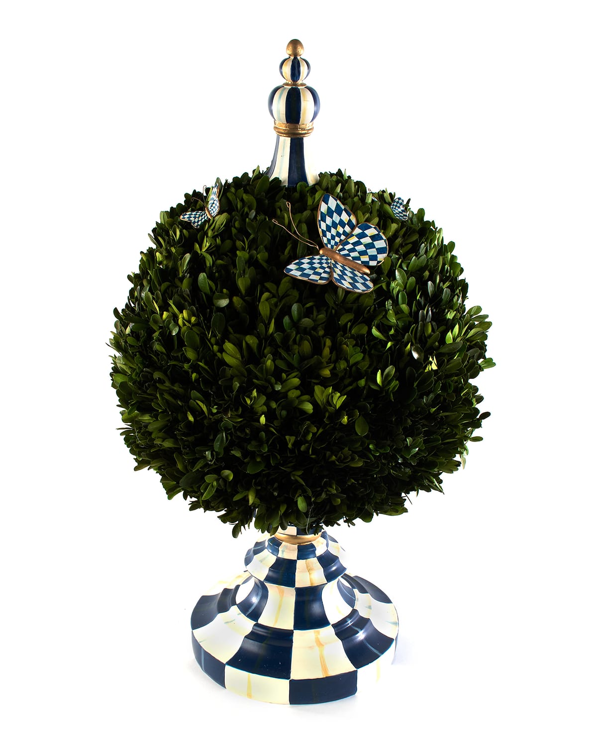 Shop Mackenzie-childs Royal Check Architects Large Centerpiece In Blue/white