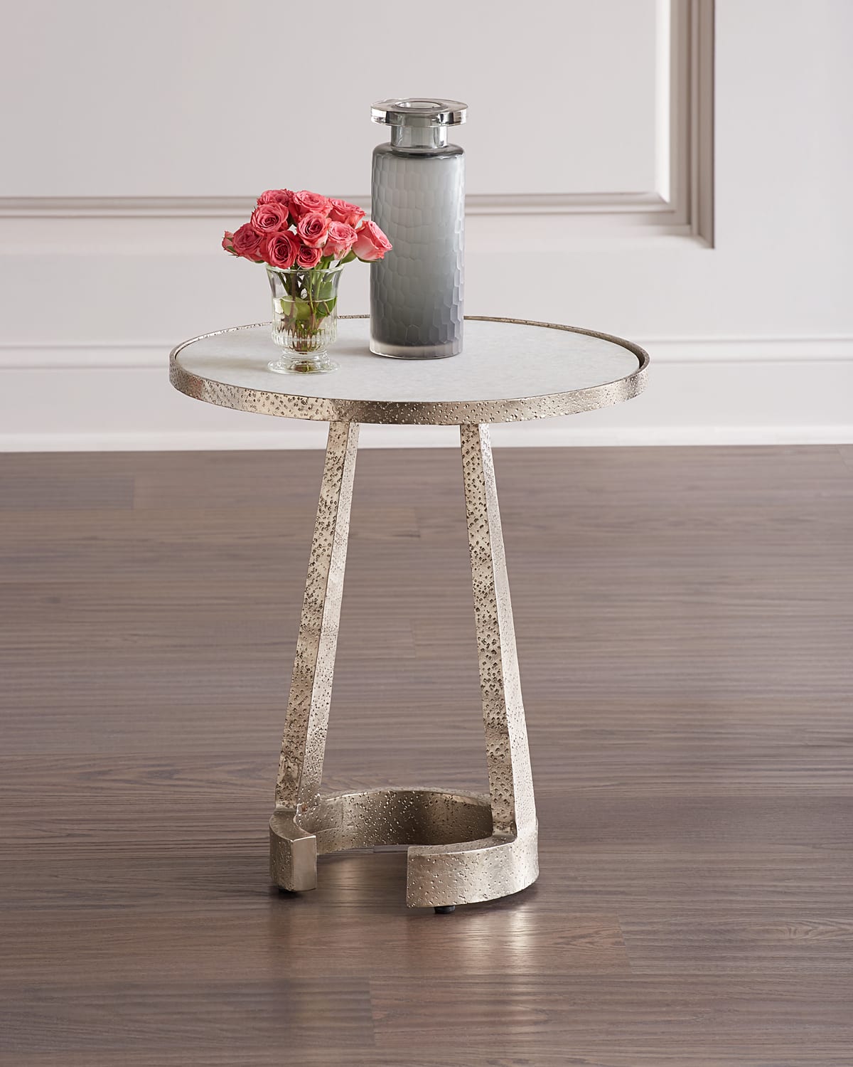 Hammered Nickel Side Table