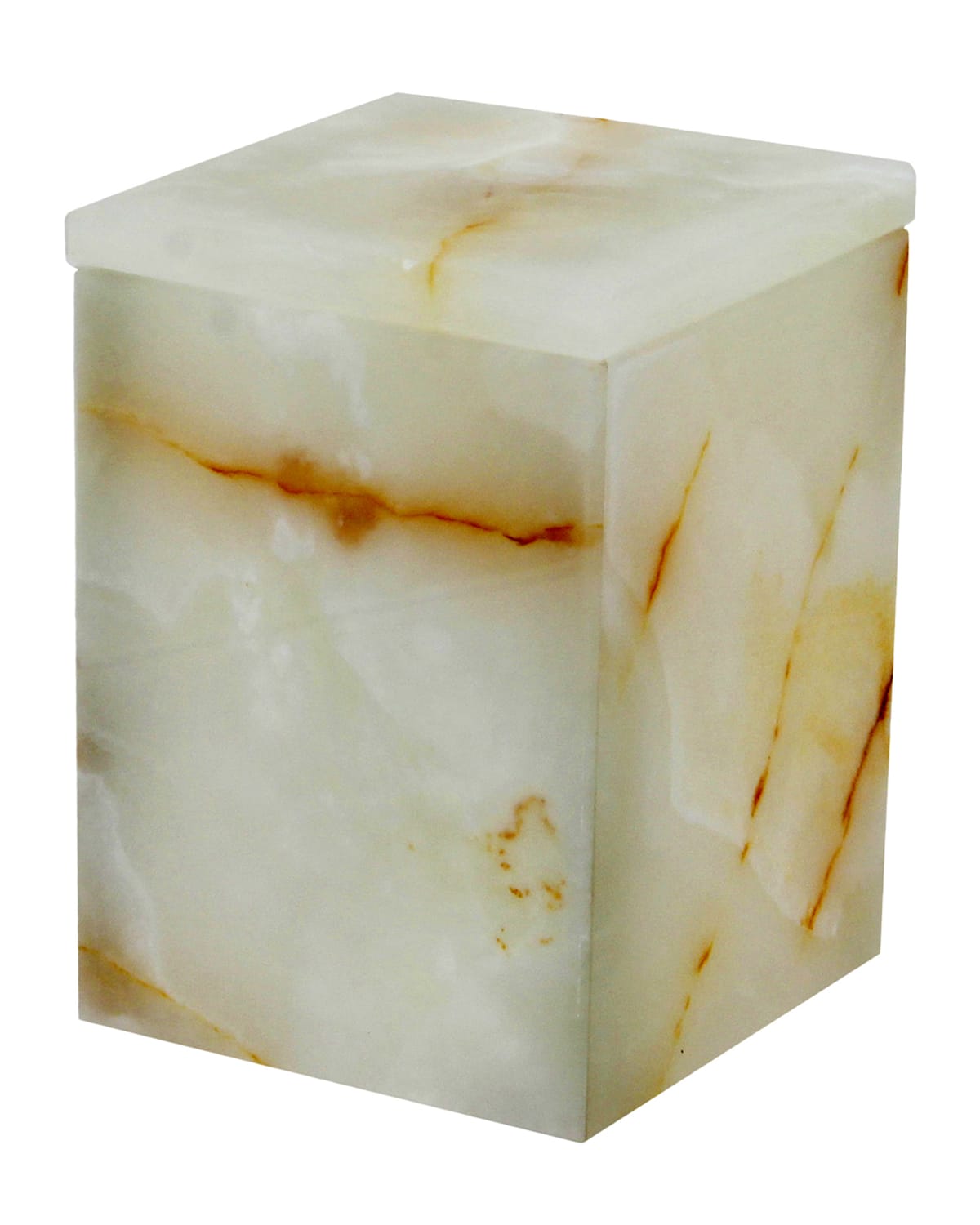 Marble Crafter Myrtus Collection Light Green Onyx Square Canister