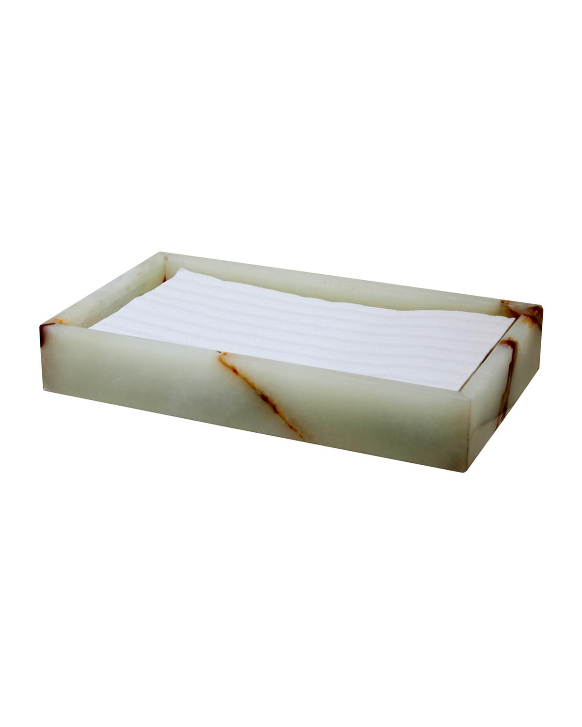 Marble Crafter Myrtus Onyx Polished Guest Towel Tray In Light Green Onyx