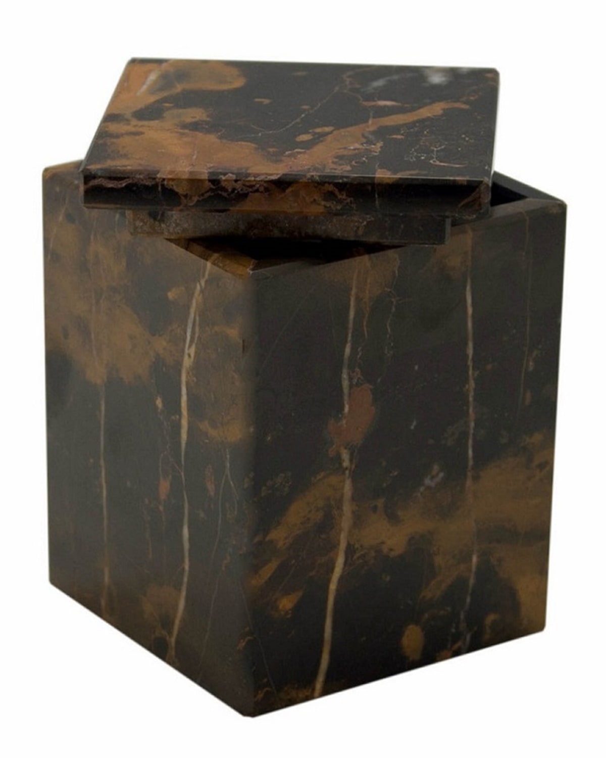 Marble Crafter Myrtus Collection Black And Gold Marble Canister In Black Gold