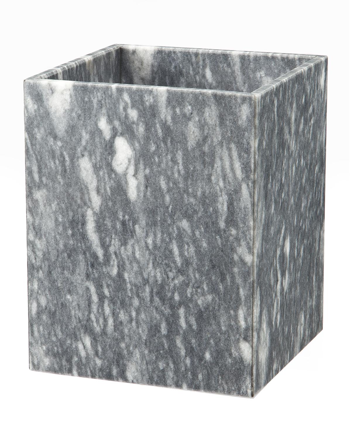 Marble Crafter Myrtus Collection Square Cloud Gray Wastebasket W/ Liner