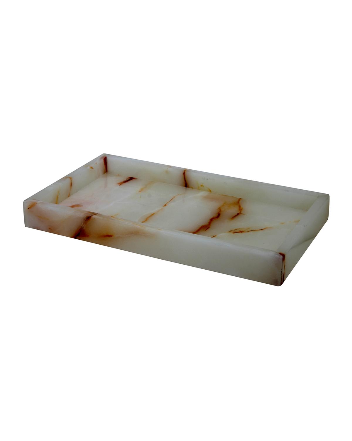 Marble Crafter Myrtus Collection Light Green Onyx Small Vanity Tray