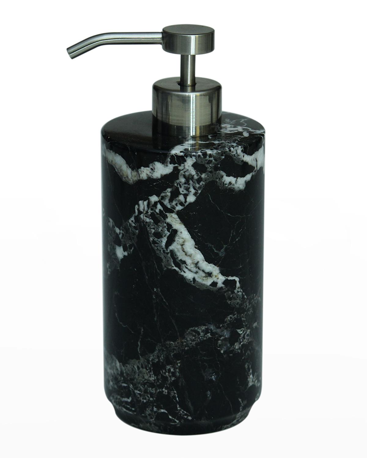 Marble Crafter Eris Collection Black Zebra Marble Soap Dispenser