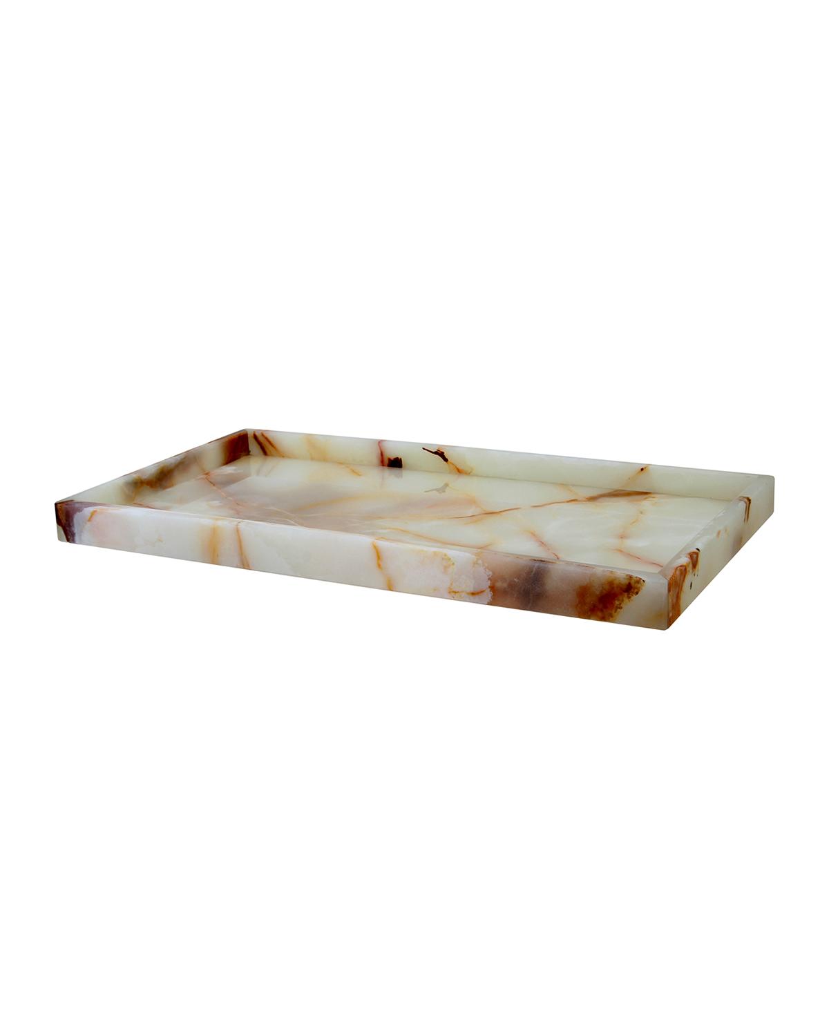 Marble Crafter Myrtus Collection Light Green Onyx Large Vanity Tray